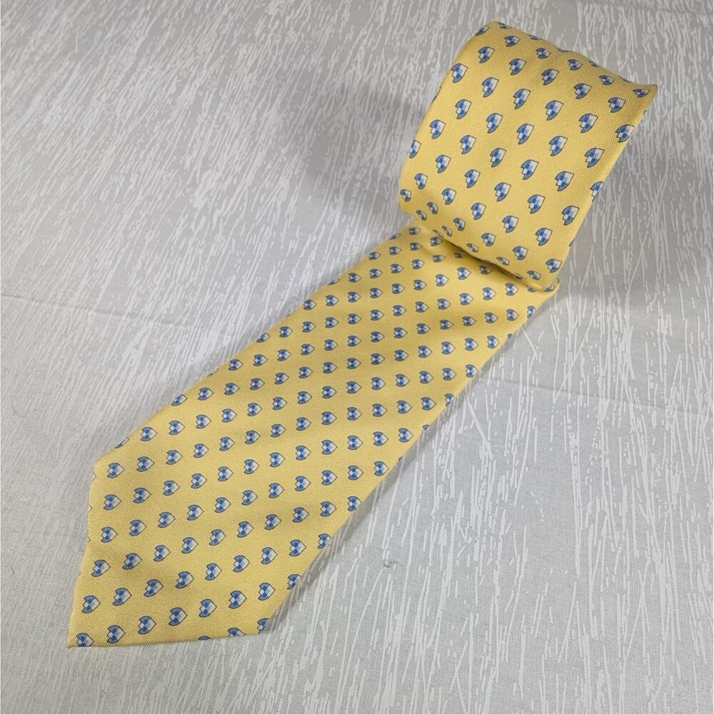 Vineyard Vines Custom Collection Tie Yellow Blue Shields